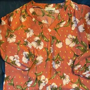 Floral Peach Blouse by Jon & Anna